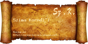 Szima Kornél névjegykártya